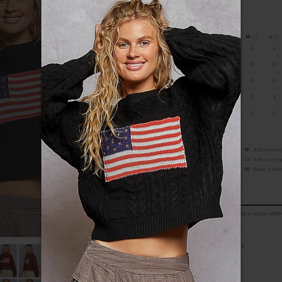 POL “ Greta “ POL Sweater with Flag and Stud Detail - Picture 2 of 6